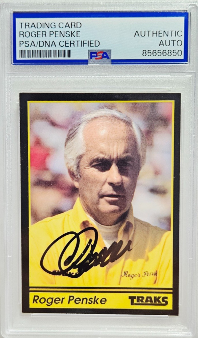 1991 Traks Racing #37 Roger Penske Signed Rookie Card Autograph RC Auto PSA/DNA