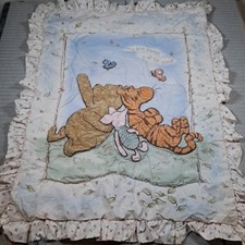 Vtg Disney Classic Winnie the Pooh Crib Comforter Quilt Blanket