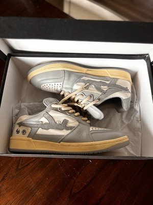 Vicinity x Lost Boys Guns & Ammo Gray White Beige Leather Sneakers Men