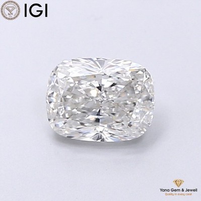 F Color VVS2 Clarity Cushion Cut 1.00 Carat CVD Lab Grown Diamond IGI Certified