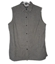 Carolina Colours Plus Women's Size 16W Black White Checked Sleeveless Tunic