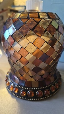 2 Partylite GLOBAL FUSION Peglite Candle Cup Mosaic Glass P8696 Peglight & Boxes