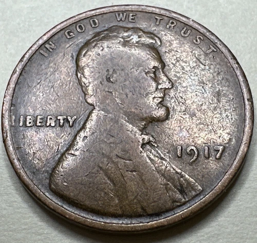 1917 1C Lincoln Wheat Cent Penny 2685X