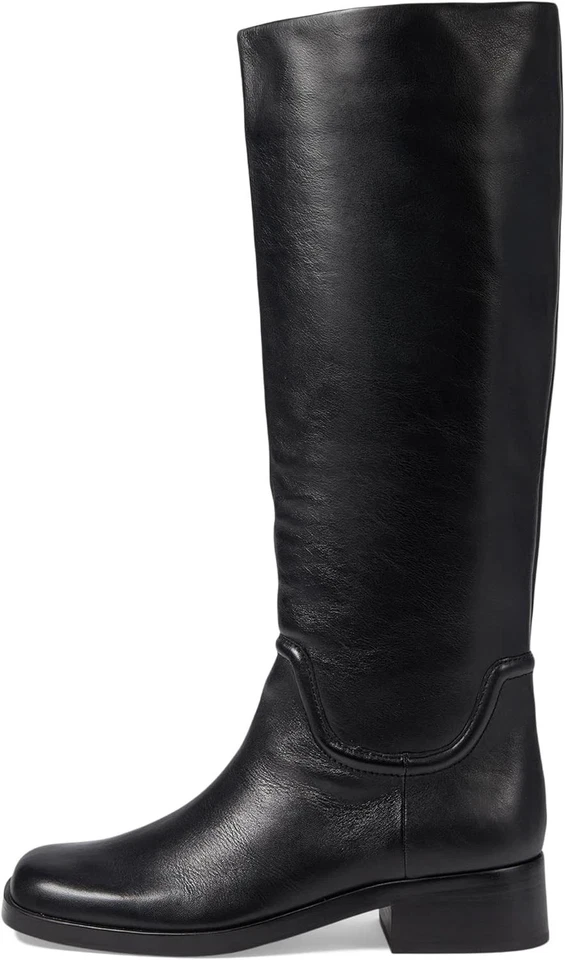 Nuevas botas de rodilla Vince Dani de cuero para mujer en negro talla 9M #B48 Foto 2 de 4