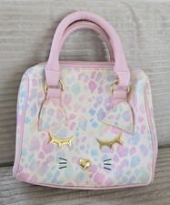 Cartera Gato Luv Betsey Johnson Pequeña Rosa Estampado Guepardo Excelente Estado