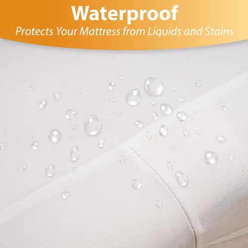 Waterproof Mattress Protector Full Size - 6-Sided Zippered Mattress Encasemen... - Foto 2 di 9