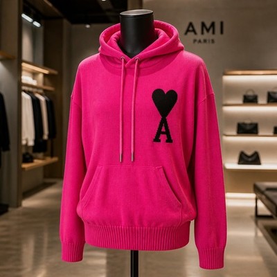 AMI Paris Ami Knitted Knit Hoodie Heart Size M