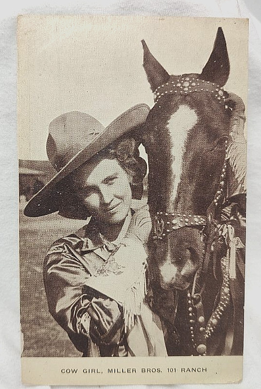 1910's Miller Bros. 101 Ranch Cowgirl & Horse Postcard
