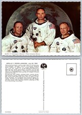 Apollo 11 Astronauts Postcard Neil Armstrong Aldrin Collins NASA Moon Landing