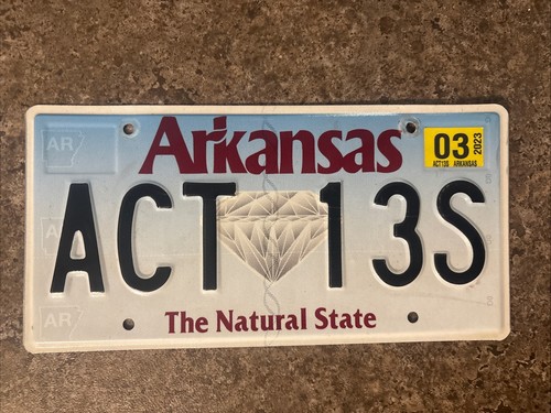 2023 Arkansas License Plate # ACT 13S