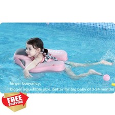 Mambobaby Infant Baby Pool Float with Canopy, Non Inflatable Swim Trainer