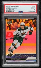 2023 Upper Deck Series 1 Young Guns Silver Foil Brock Faber #215 PSA 9 MINT 13ya