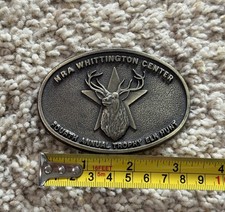 NRA Whittington Solid Brass Buckle Fourth Annual Trophy Elk Hunt Buck Deer RJ