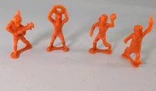 Vintage Imperial China Made Cavemen Savages Plastic Toys 4 Piece Lot. 2" Size