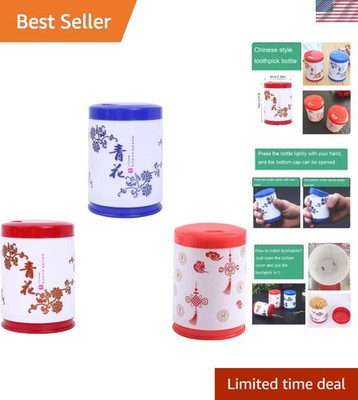 Elegant 3-Pack Toothpick Dispenser with Lid - Unique Oriental Kitchen Decor