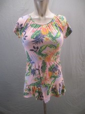 Gap Size M 8 Girls Multicolor Floral Short Sleeve Ruffle Casual Beauty Top 607