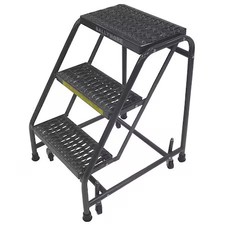 Ballymore 318Gsu 28 1/2 In H Steel Rolling Ladder, 3 Steps, 450 Lb Load Capacity