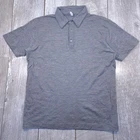 Ibex Polo Shirt Mens Large Grey Merino Wool Short Sleeve USA Made Heathered