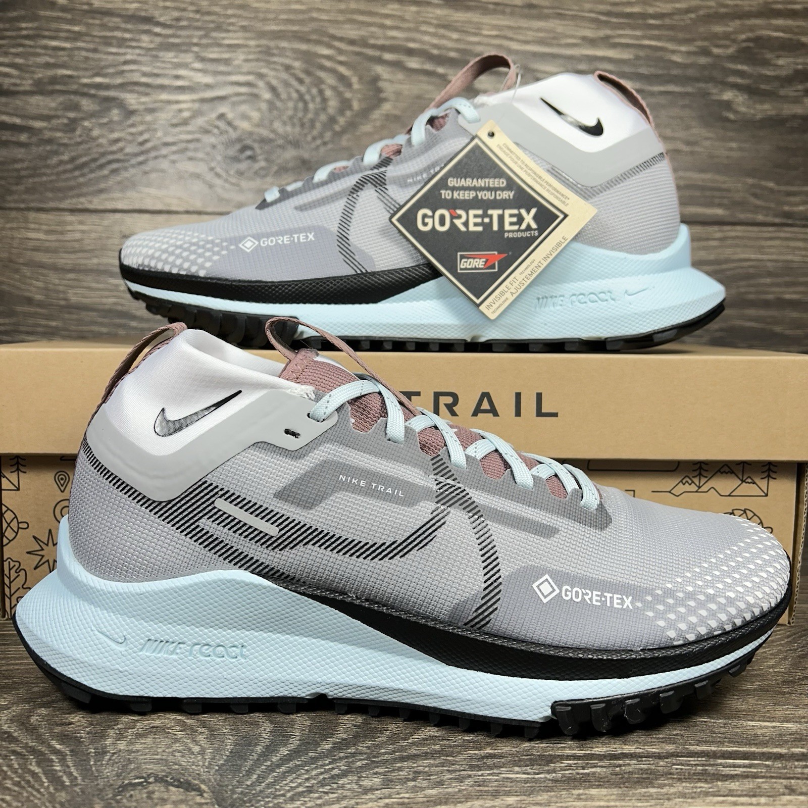 Nike Womens React Pegasus Trail 4 GTX Gore-Tex Waterproof Gr