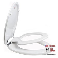 TinyHiney Potty Elongated Toilet Seat, Adult/Child, w/Chromed Elongated White