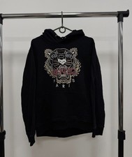 Kenzo Paris Tiger Black Hoodie Embroidered Logo Men  s M Size