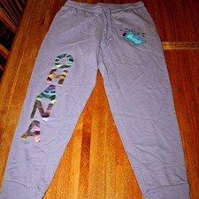 Disney Stitch Sweatpants Juniors XL 15-17 Purple Drawstring Sweatpants Joggers