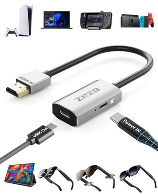 HDMI to USB C Adapter (4K@60Hz) AR Glasses XREAL One Air 2 Pro/VITURE Luma/Ra...