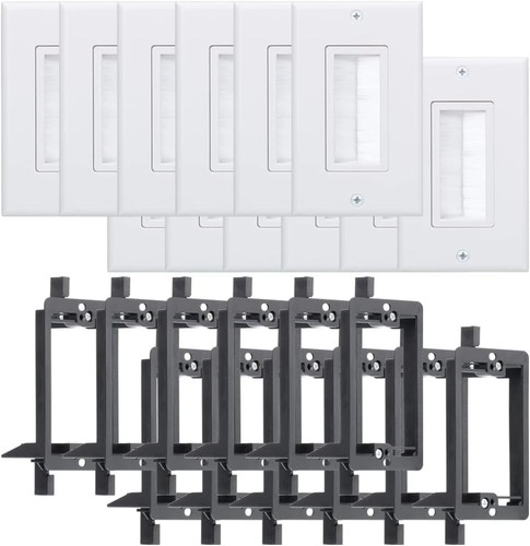 Decora Low Voltage Cable Wall Plate Set - 12 Pack for Home Theater Installations - Afbeelding 3 van 8