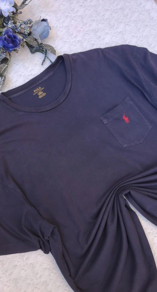 T-Shirt Polo Ralph Lauren-Homme- Blue navy Logo Rosso Tg-XXL-Men's cotton- - Imagen 3 de 4