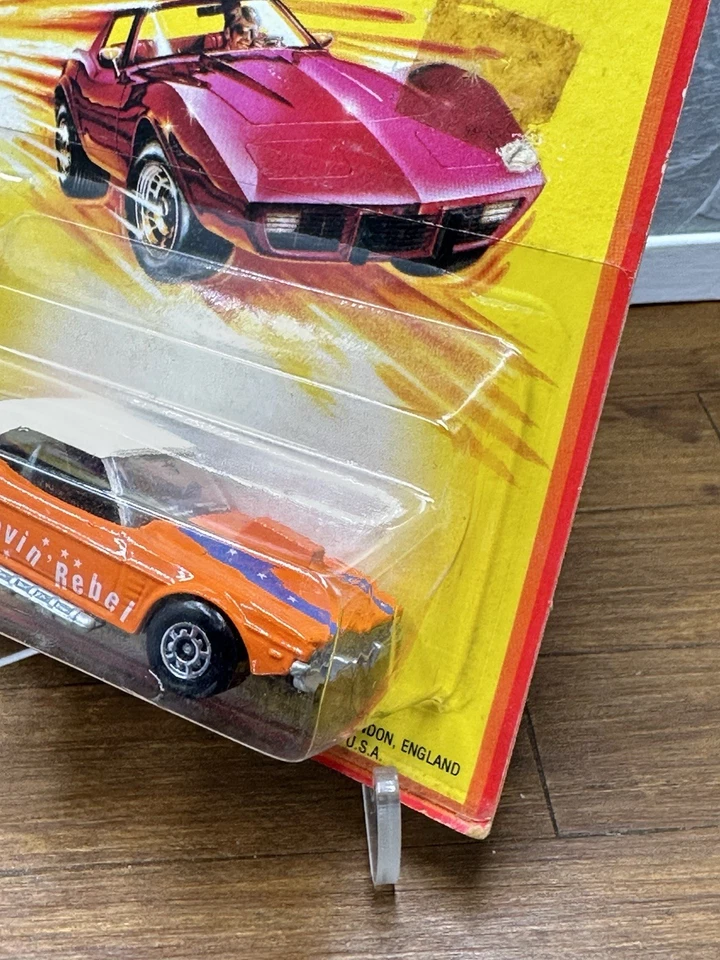 1982 Matchbox Lesney Superfast Revin’ Rebel #1 White Roof Vintage Carded - Image 4 of 4