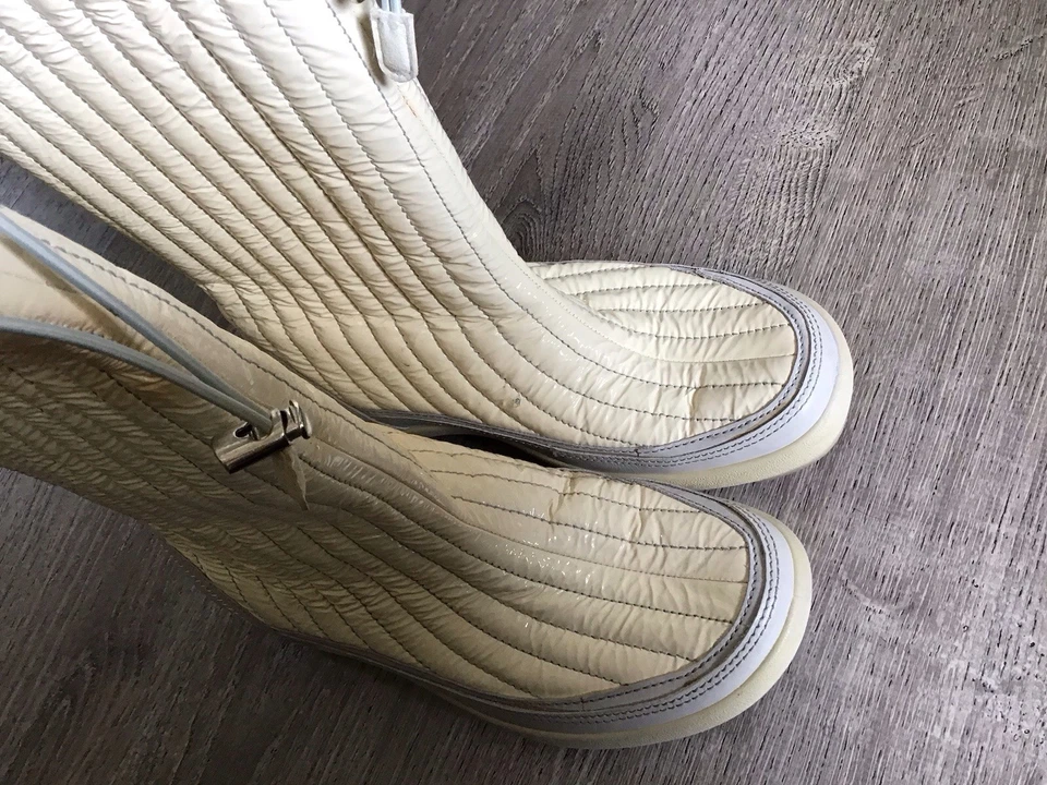 Botas de invierno Ecco Winter Zone para mujer talla 40 9 9,5 cuero crema brillante lana Foto 3 de 4