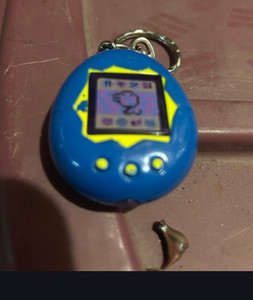 Tamagotchi Blue Virtual Pet Keychain Electronic Game w/ LCD Screen, 3 Buttons