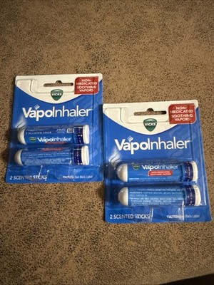 2 Twin Pack Vicks  VapoInhaler  Non Medicated Soothing Vapor Scented Sticks