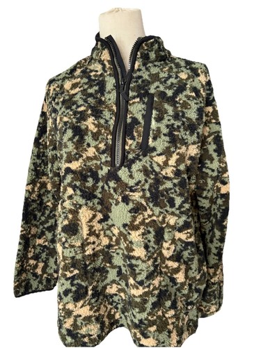 Art Class Boys XL (14) Green Camouflage Pullover Green Sweater 1/4 Zipper - Picture 8 of 9