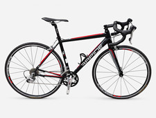 RAPIDE Road Bike 700C Black/Red Drop Bars Mechanical Rim Brakes Bottle Cage