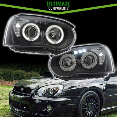 ULTIMATE COMPONENTS Fits Subaru Impreza 2003-2005 Projector Blob Eye Halo Angel Eyes Headlights Pair