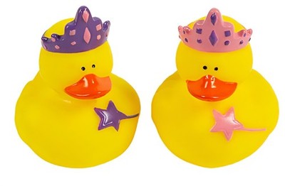    Princess Duckies Family Gift Box   2  Rubber Duckies Set w/ Candy, Stickers