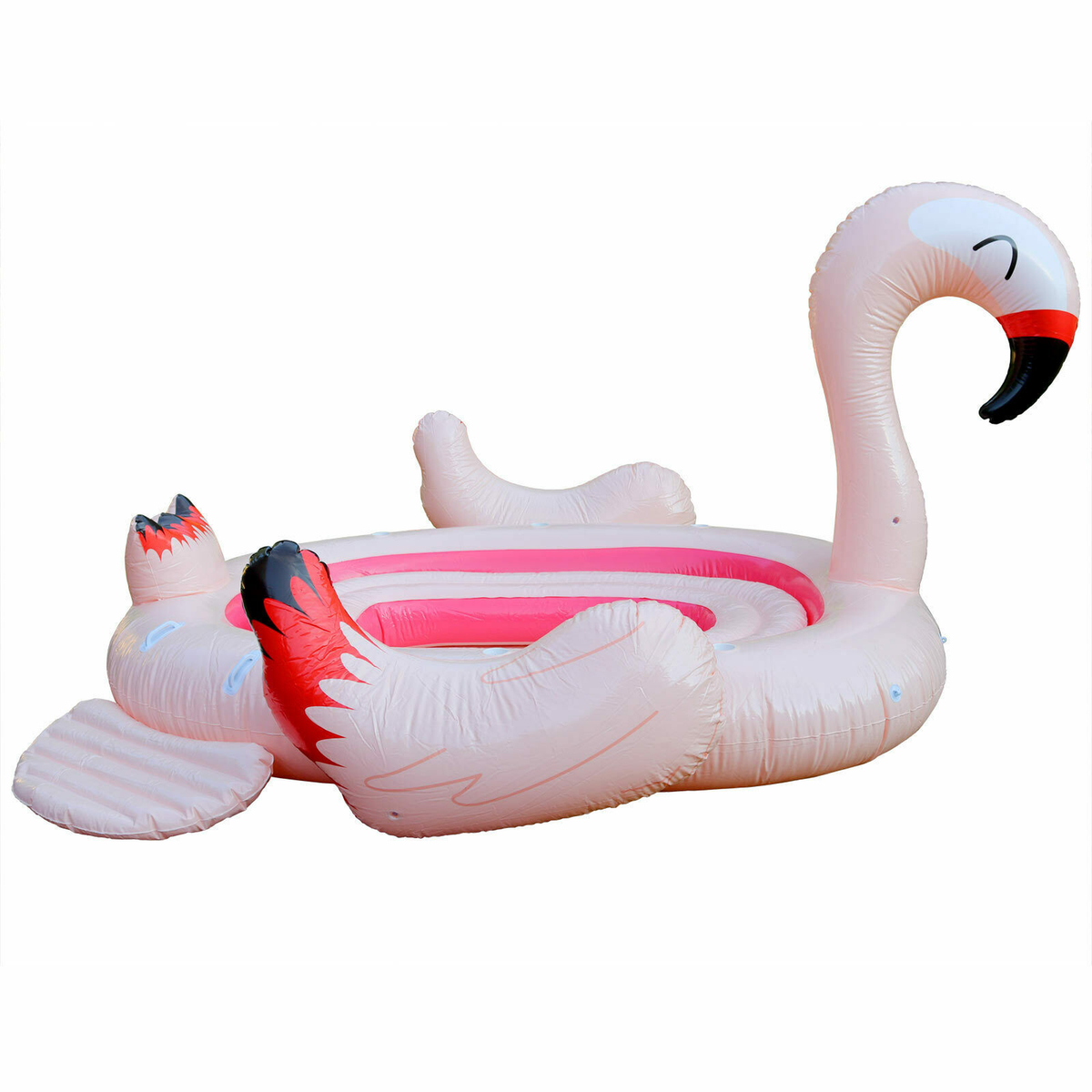 Giant Inflatable Flamingo Party Island Paddling Pool Raft Boat