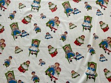 Vintage Raggedy, And Andy Cotton Fabric 2 yds Long By 45 Wide