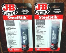 2 x 2oz Tubes J-B Weld SteelStik: Steel Reinforced Epoxy Putty *4000 PSI* #8267