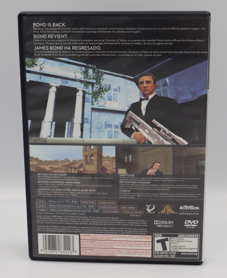 007: Quantum of Solace James Bond Sony PlayStation 2 PS2 Game CIB Used - Image 2 of 3