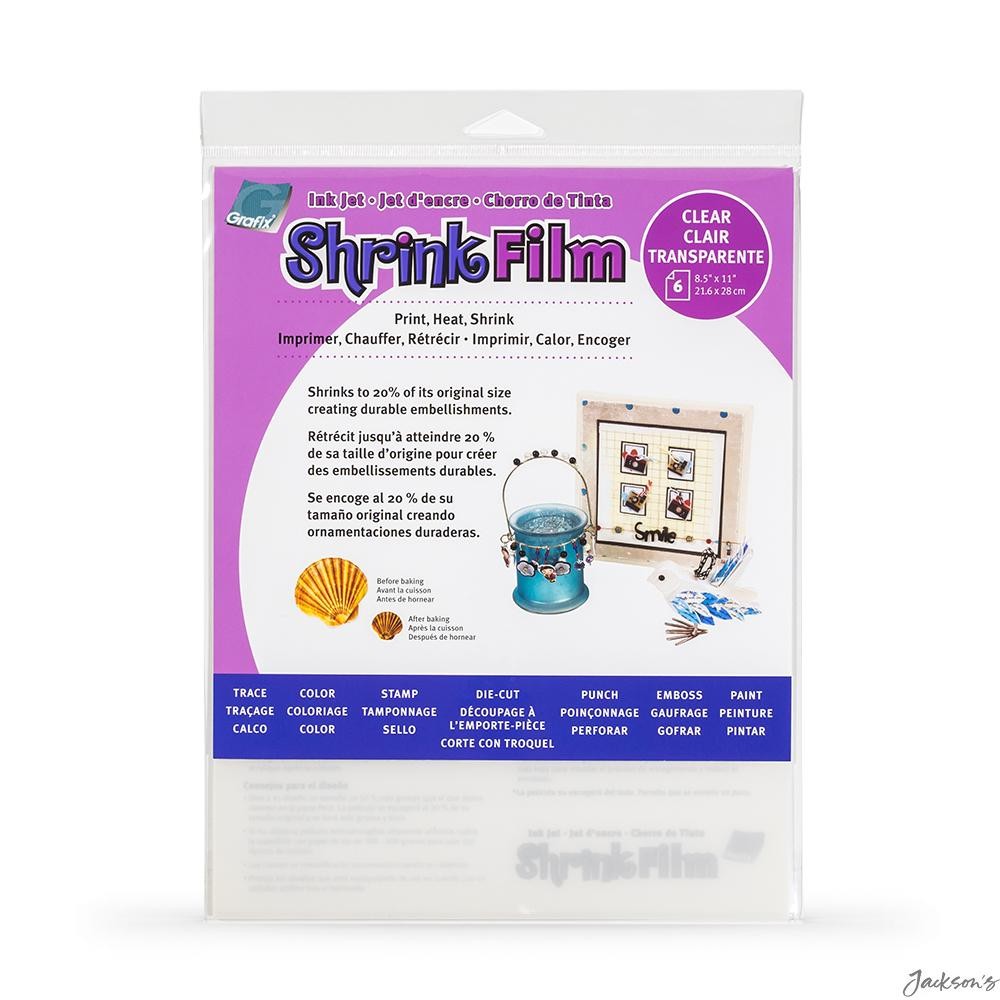 Grafix Inkjet Printable Shrink Film Clear A4 6 Sheet Pack For Crafts