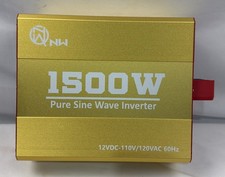 1500W Pure Sine Wave Power Inverter 12V DC to 110V 120V AC LiFePO4. New