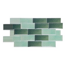 10Pcs Stickers for Backsplash 9.4"x4.7" Mable Tiles, Green