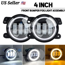 For Jeep Wrangler 2009-2023 Pair 4 Inch Round Led Fog Lights Halo Driving Lamps For Jeep Wrangler 2009-2023 Pair 4 Inch Round Led Fog Lights Halo Driving Lamps