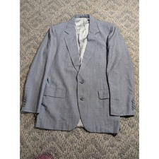 Vintage Mens Grey Plaid Blazer Two Button Sport Coat Made in USA Glen Check