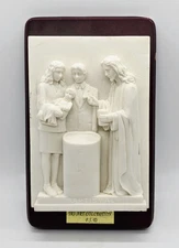 Vtg Tri-Art Collection 3D Sculpture Baptismal Plaque Bomboniere Europa Imports 