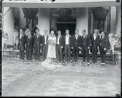 Muriel Vanderbilt her husband and ushers Historic Old Photo