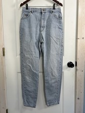 Women's Vintage LEE Mom Jeans Light Wash Blue High Rise Waist: 31" Tapered Faded
