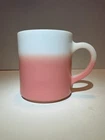 Vintage Hazel Atlas  Pink and White Ombre  Milk Glass Mug